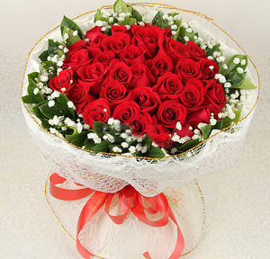 33红玫瑰生日花束情人节礼物高档礼盒鲜花速递同城花店配送全国通