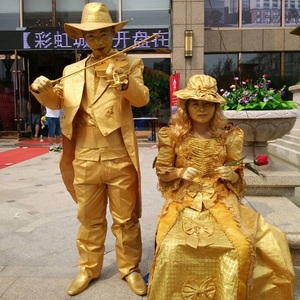 真人活雕塑订做铜人雕塑活体雕塑行为艺术古铜人服装衣服出租演出