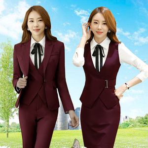 修身女士薄款职业套装西裙珠宝店中国黄金工作服前台工装2人付款75