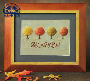 法国dmc十字绣套件手工 风景卧室摆件小幅  四棵小树 幸运友情树