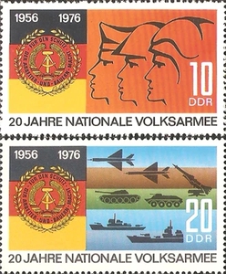 民主德国邮票东德1976年2116-2117 人民军20周年 2全
