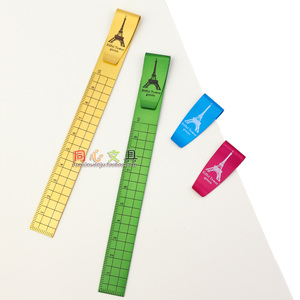 巨门文具10cm书签铝尺 夹子尺 铁塔尺子 小礼品护士医生用尺挂尺
