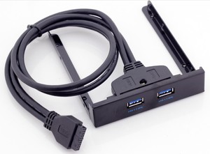 奇熊USB3.0软驱位前置面板金属/PCIE转接线挡板19/20Pin