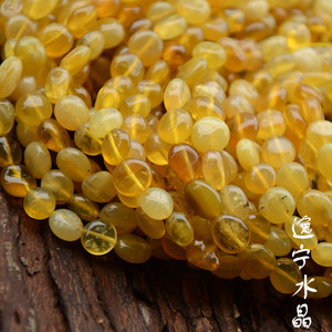 纯天然无忧化进口欧泊黄澳宝8-10mm扁圆散珠 饰品手工串珠材料diy