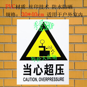 当心超压 五牌一图 标志牌 八大员 pvc标牌 标识牌 警示 施工工地