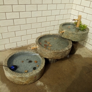 老石磨老石槽流水景摆件 圆槽养鱼养花流水装饰 庭院风水装饰摆件