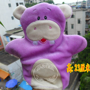 外单 q版小河马手偶玩具 幼儿园早教亲子故事游戏道具手偶