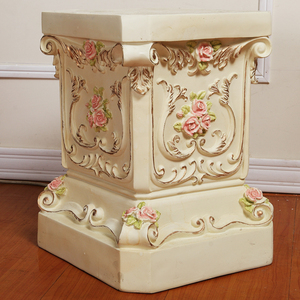 欧式方形树脂罗马柱花架 喷泉鱼缸底座庭院花盆摆件婚礼装饰摆设
