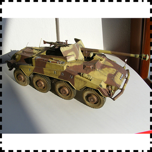 sdkfz 234-4 lauben装甲车 纸模型 1:25 军事战车 军武宅手工