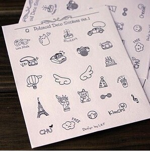 创意diy相册装饰贴纸 拍立得 mini 相纸边框贴 可爱7张入