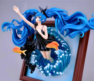 动漫miku初音未来手办深海少女相框初音手办模型 人偶礼物摆件