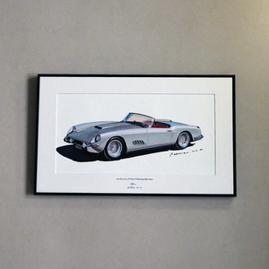 手绘经典汽车装饰画/壁画/画框/法拉利250 gt cabriolet /artoto