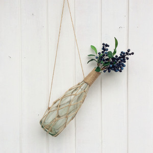 【木生家居】创意地中海复古乡村风格手工麻绳编织悬挂渔网花瓶