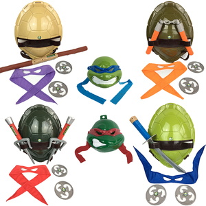 万圣节儿童节玩具面具武器套装忍者神龟龟壳cos道具头罩武器刀