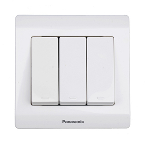 松下开关插座面板正品 松下墙壁开关铭悦系列86型三开单控开关