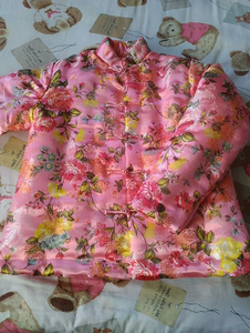 成人手工棉花缎面手工盘扣开衫棉袄棉服 女士缎面花棉衣
