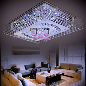 普钻长方形led水晶灯简约现代客厅灯具特价卧室房间吸顶灯饰包邮