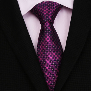 紫色男士真丝领带男 正装商务8cm职业上班西装懒人拉链式新郎结婚