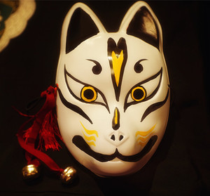 狐狸面具和风手绘 日本狐妖 弑杀鬼