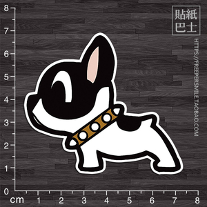 迷你斗牛犬 卡通宠物店橱窗贴纸防水大号墙贴车贴死飞贴纸 z380