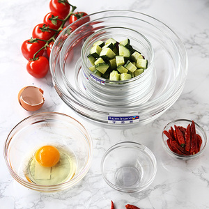 乐美雅透明钢化玻璃碗水果碗沙拉碗大碗料调碗耐热烘焙泡面碗汤碗