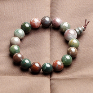 正品 天然水晶 印度玛瑙 七彩玉 配饰 男士手链佛珠 手链 男女