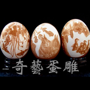 奇艺蛋雕工艺品 鸡蛋纯手工蛋壳雕刻定做图案真人肖像包邮价格联