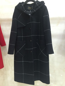 专柜韩版连帽羊毛正品2015冬季新品羊绒大衣 丝奥菲S5Y308