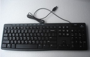 正品原装 Logitech/罗技 多媒体USB有线键盘k200（防溅洒设计）