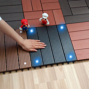 包邮塑木夜光地板 户外太阳能地板 木塑室外庭院阳台带灯DIY地板