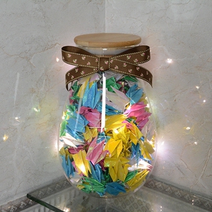创意玻璃瓶木塞带led灯星星瓶夜光刻字装千纸鹤折纸爱心礼物瓶子