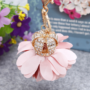 皇冠花朵汽车钥匙扣女韩国可爱创意包包挂件钥匙链圈水钻水晶饰品