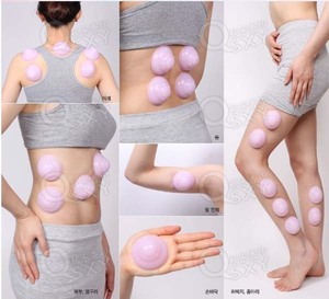 韩国进口硅胶拔罐器5只装 家用抽真空便携拔罐祛湿气寒气去火