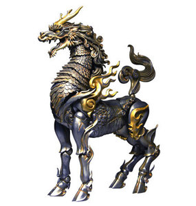 海洋堂 kt-001 山口式 佛像 置物麒麟 铁锖地调版 现货