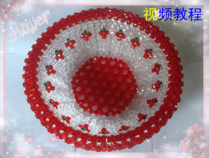 手工编织珠子果盘材料成品串珠工艺品仿水晶材料diy视频教程