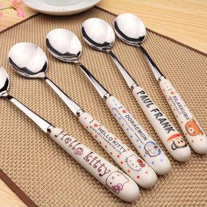 韩式可爱卡通不锈钢便携套装牛排刀叉勺筷子学生儿童餐具套装陶瓷