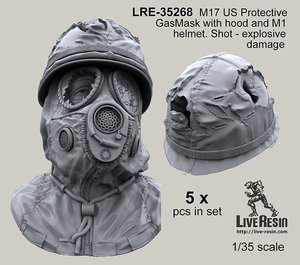 live resin 35268 1/35 m17 美国防毒面具(5)