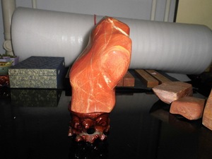 红丝石摆件手把件青州黑山红丝石观赏石精品包邮特价收藏品