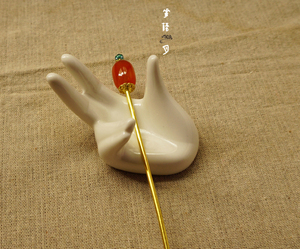 90墨染之樱110淘宝山海一梦【红崖】手工红玛瑙单簪簪子日常汉服