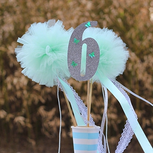 蒂芙尼公主纱网球仙女棒 数字年龄儿童生日派对装扮用品拍照道具