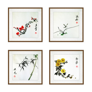 纯手绘水墨画国画写意画花鸟画一尺斗方梅兰竹菊客厅装饰平价销售