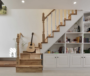 无锡实木楼梯定制 免费测量设计 阁楼复式整体室内 美家楼梯扶手