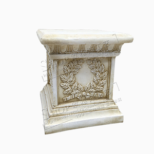 欧式复古风罗马柱大花盆底座别墅花园门口摆件方形矮柱子雕塑底座