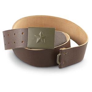 全新捷克斯洛伐克军版 牛皮 外皮腰带含卡扣 4.5厘米宽