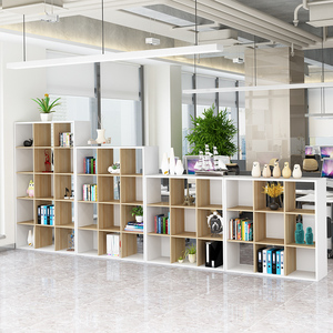 简约木质组合文件柜书柜办公室隔断柜书架置物格子柜展示柜玄关柜