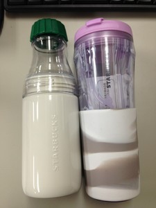 日本采购现货星巴克2015夏季限定 缤纷百变白色奶瓶紫雪糕随行杯