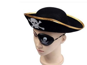 万圣节化妆舞会成人男加勒比海盗船长装扮 海盗眼罩 海盗帽子