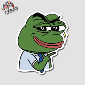 悲伤蛙贴纸sad pepe the frog贴纸拉杆箱贴纸个性不留胶防水贴纸