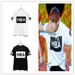 2015新款夏装BTS防弹少年团 HBA Hood By Air同款潮牌男装短袖T恤