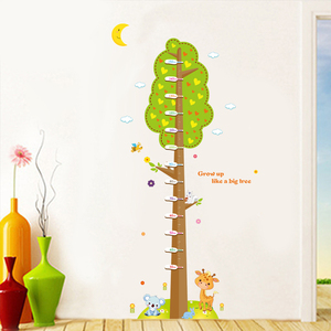 卡通量身高树墙贴画教室布置儿童房身高贴宝宝量身高尺可移除贴纸
